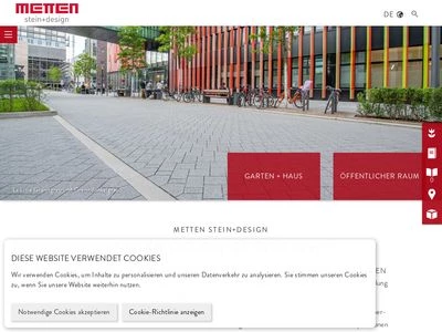 Website von METTEN Stein+Design GmbH & Co. KG