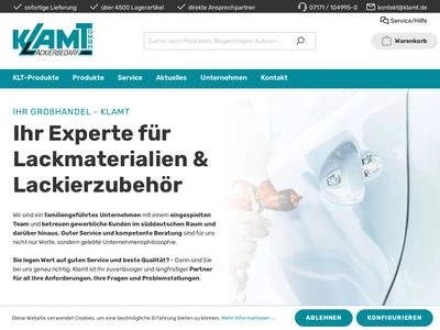 Website von Klamt GmbH