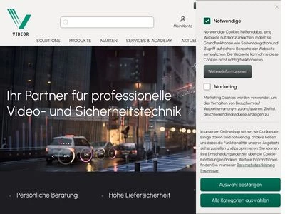 Website von VIDEOR E. Hartig GmbH