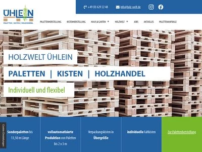 Website von Holzverpackungen Ühlein GmbH & Co. KG