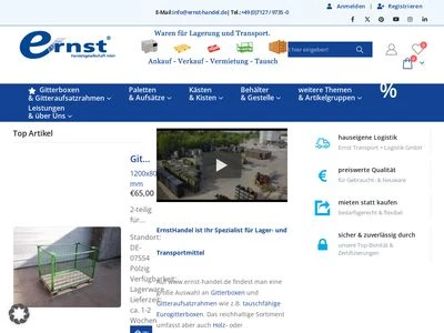 Website von Ernst Handelsgesellschaft mbH