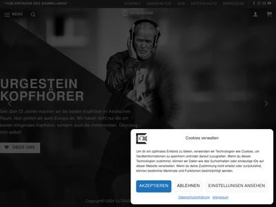 Website von ULTRASONE AG