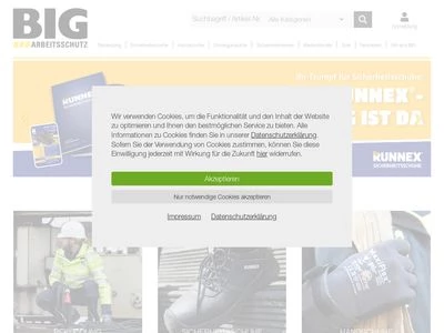 Website von BIG Arbeitsschutz GmbH