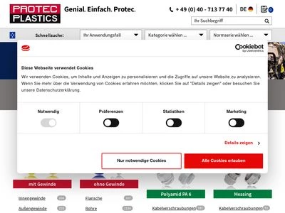 Website von PROTEC.THE CAP COMPANY GmbH & Co. KG