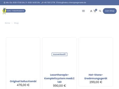 Website von HEBRU-THERAPIEGERÄTE GmbH