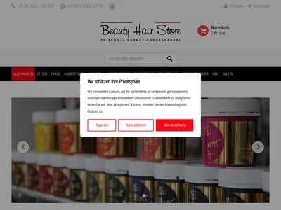 Website von BHS Beauty Hair Store GmbH