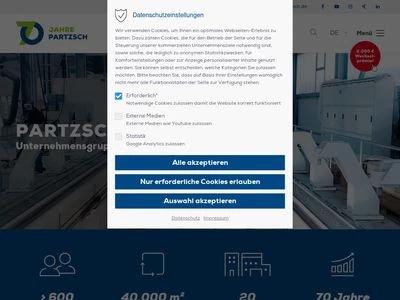 Website von PARTZSCH Elektromotoren GmbH