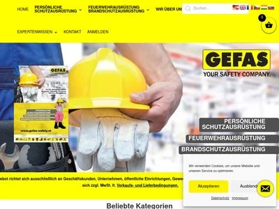 Website von GEFAS Safety GmbH