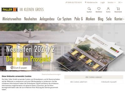 Website von Gebr. FALLER GmbH