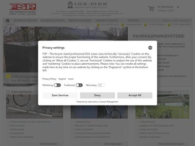 Website von FSP - Der Fahrradständer-Profi