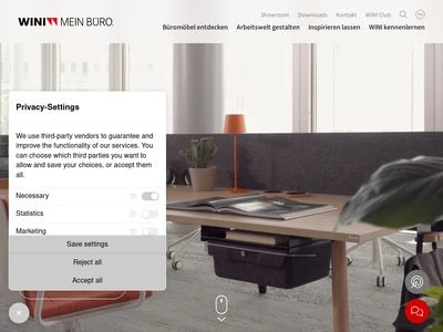 Website von WINI Büromöbel Georg Schmidt GmbH & Co. KG