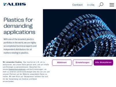 Website von ALBIS PLASTIC GmbH