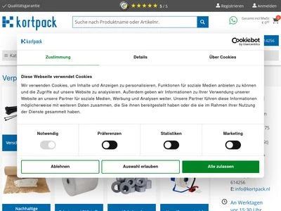 Website von Kortpack BV