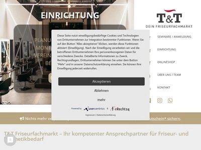 Website von T & T GmbH Friseurtechnik & Co.