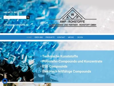 Website von A. Westensee & Partner Rohstoff GmbH