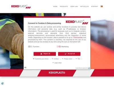 Website von Kekoplast GmbH