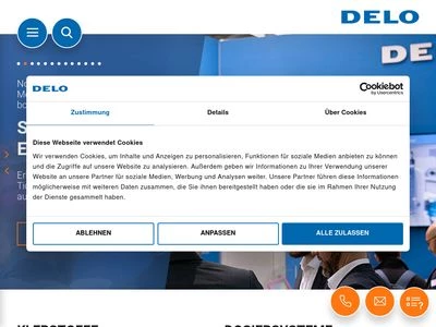 Website von DELO Industrie Klebstoffe GmbH & Co KGaA