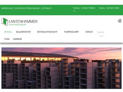 Website von LANTENHAMMER Fertigteile GmbH & Co.KG