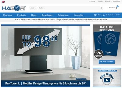 Website von HAGOR Products GmbH