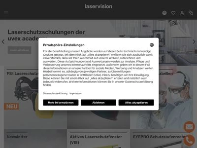 Website von LASERVISION GmbH & Co.KG