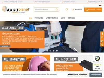 Website von Akkuplanet GmbH