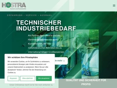 Website von HOSTRA Gummi und Kunststoffe GmbH