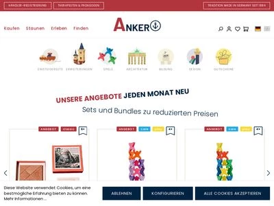 Website von Anker Steinbaukasten GmbH