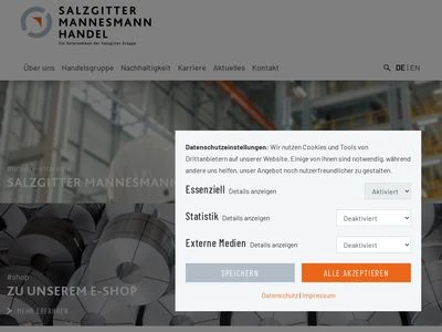 Website von Salzgitter Mannesmann Handel GmbH