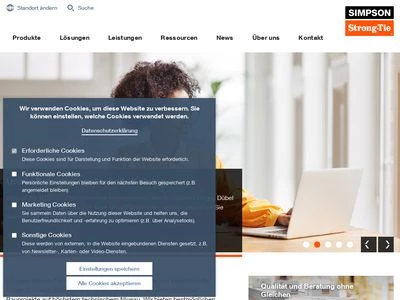 Website von SIMPSON STRONG-TIE GmbH