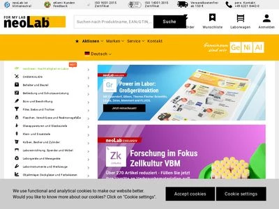 Website von neoLab Migge GmbH