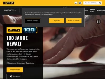 Website von DEWALT Deutschland