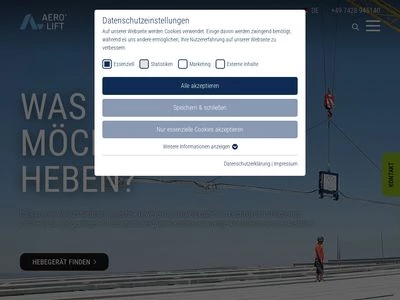 Website von AERO-LIFT Vakuumtechnik GmbH