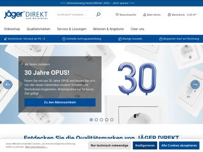 Website von JÄGER DIREKT - Jäger Fischer GmbH & Co. KG