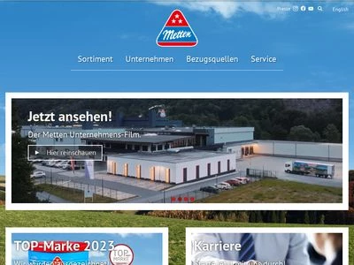 Website von Metten Fleischwaren GmbH & Co. KG