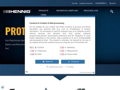 Website von Hennig GmbH