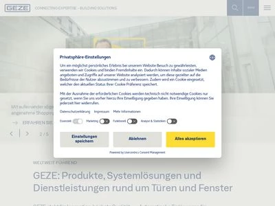 Website von GEZE GmbH