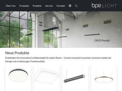 Website von bpe:LICHT GmbH & Co.KG