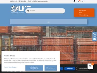 Website von LHS Lagertechnik Handel Service Vertriebsgesellschaft mbH