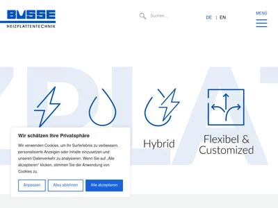 Website von Busse Heizplattentechnik GmbH