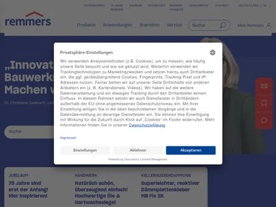 Website von Remmers GmbH