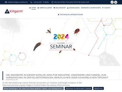 Website von Killgerm GmbH