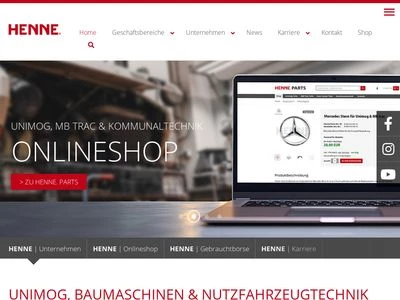 Website von Henne Nutzfahrzeuge GmbH