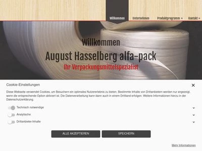 Website von August Hasselberg alfa-pack e. K.