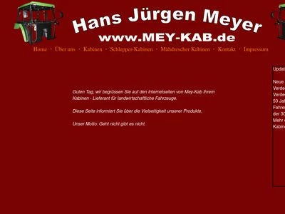 Website von Sabrina Zander-Meyer Im- & Export Handel mit landw. Geräten