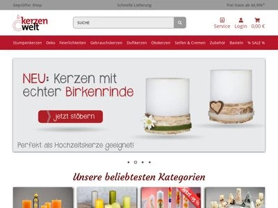 Website von Kerzenwelt Donabauer GmbH & Co KG