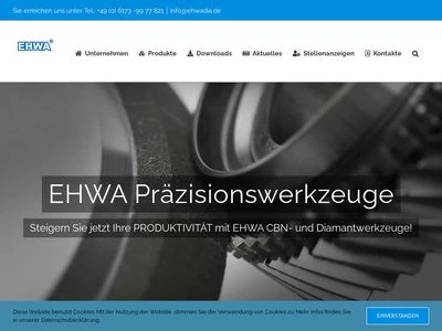 Website von EHWA Europe GmbH