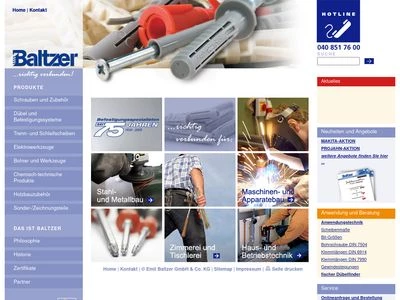 Website von Emil Baltzer GmbH