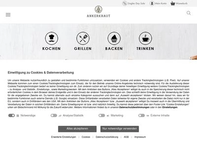 Website von Ankerkraut GmbH