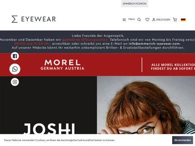 Website von emmerich exclusivbrillen GmbH & Co. KG