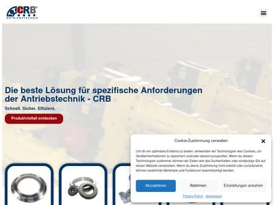 Website von CRB Antriebstechnik GmbH